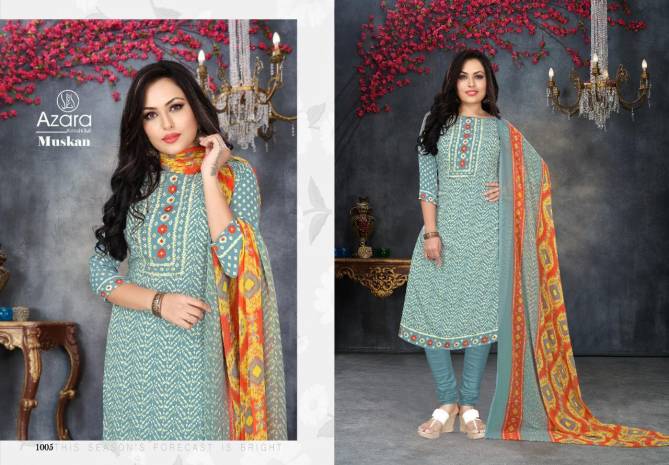 Azara Muskan Designer crape designer print With diamond work Latest  Fancy Festive Wear Dress Material
